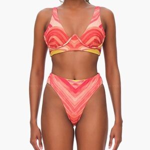 Andrea Iyamah Vibrant Pink and Orange Bikini